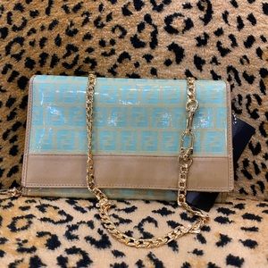Fendi patent wallet clutch